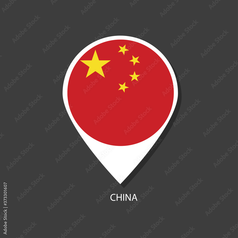 china flag Vector marker with flags. china flag Vector marker with flags.