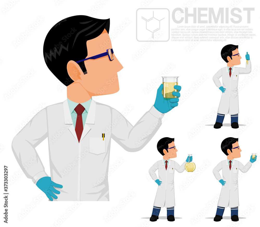 Isolated scientist with tube on white background Isolated scientist with tube on white background