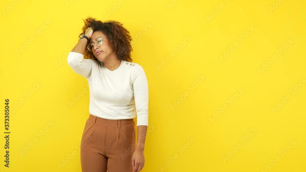 Young african american woman tired and very sleepy Young african american woman tired and very sleepy