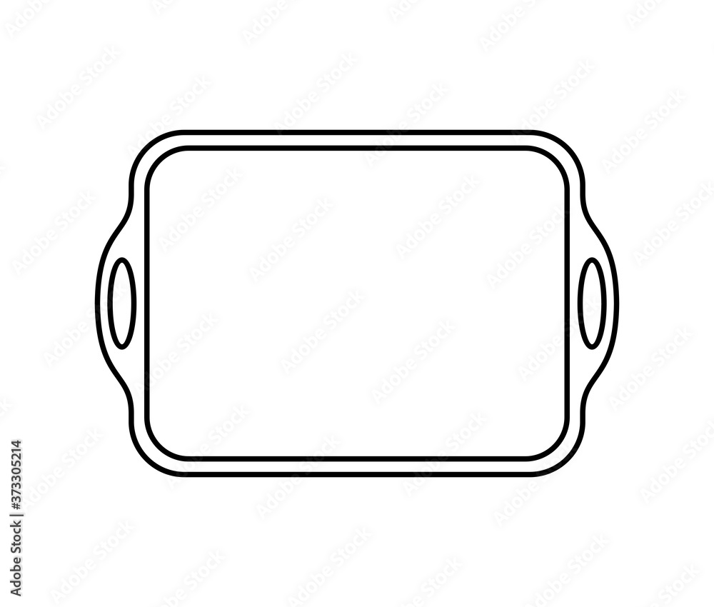 LINEAR DRAWING OF A FOOD TRAY ON A WHITE BACKGROUND LINEAR DRAWING OF A FOOD TRAY ON A WHITE BACKGROUND