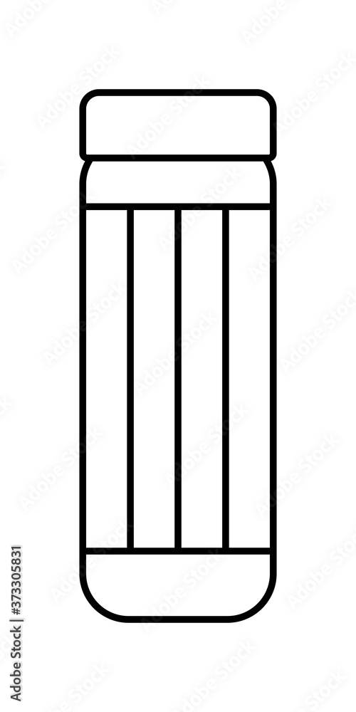 LINEAR DRAWING OF A TRANSPARENT STORAGE JAR ON A WHITE BACKGROUND LINEAR DRAWING OF A TRANSPARENT STORAGE JAR ON A WHITE BACKGROUND
