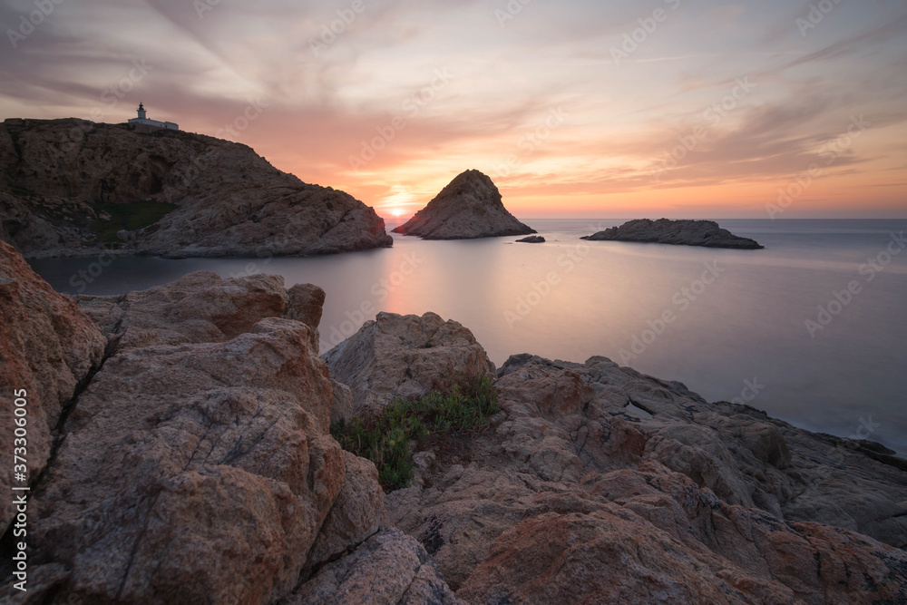 Scenic landscape with sunset in Corsica (Ile Rousse) Scenic landscape with sunset in Corsica (Ile Rousse)