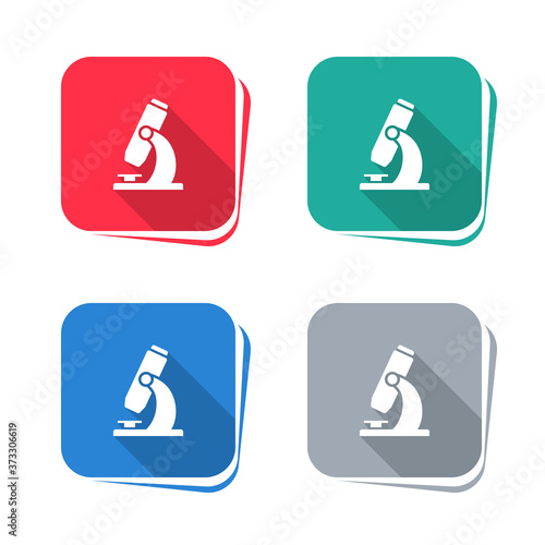 Microscope icon on square button