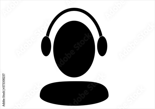 Icono de locutor de radio sobre fondo blanco
