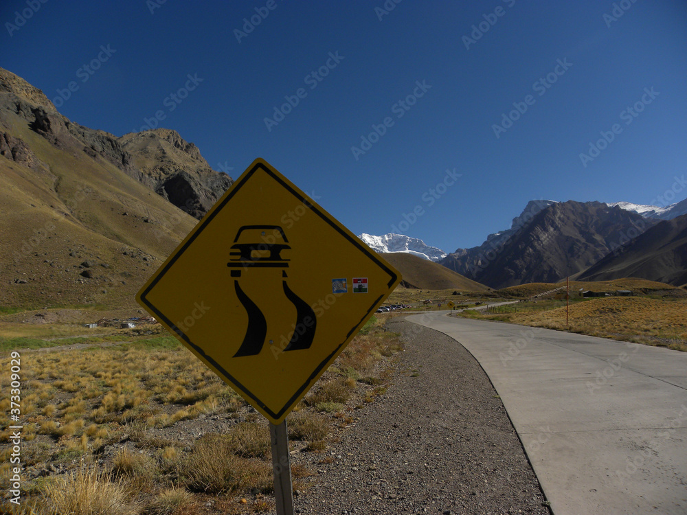 road sign in the mountains