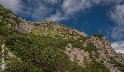 Valley from part of hill Mittagskogel in south Austria in summer hot day