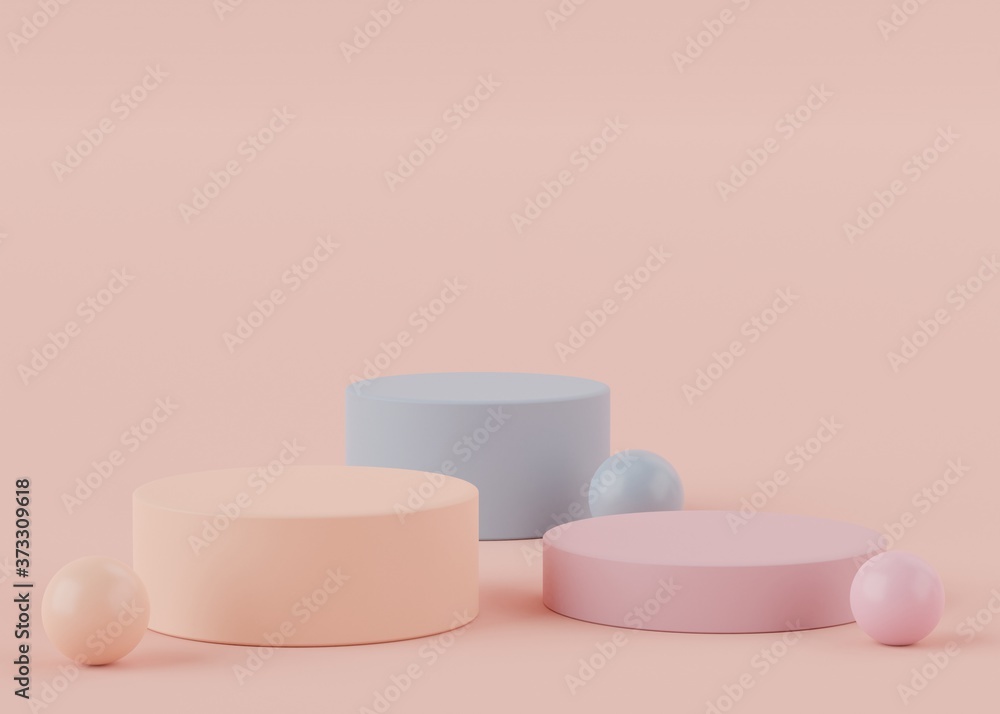 3d rendering of pastel minimal displays podium or pedestal for mock up and products presentation 3d rendering of pastel minimal displays podium or pedestal for mock up and products presentation