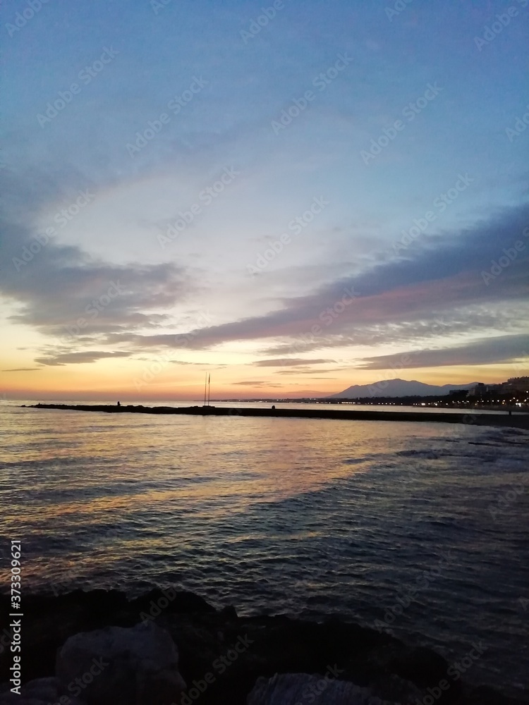 sunset in the mediterranean sea...