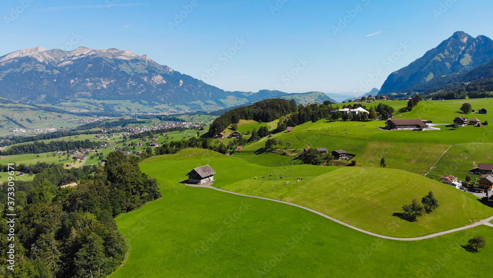 Typical landscape in Switzerland - the Swiss Alps - travel photography