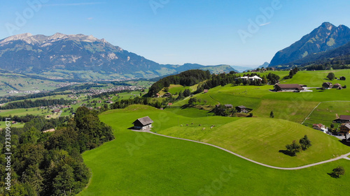 Typical landscape in Switzerland - the Swiss Alps - travel photography
