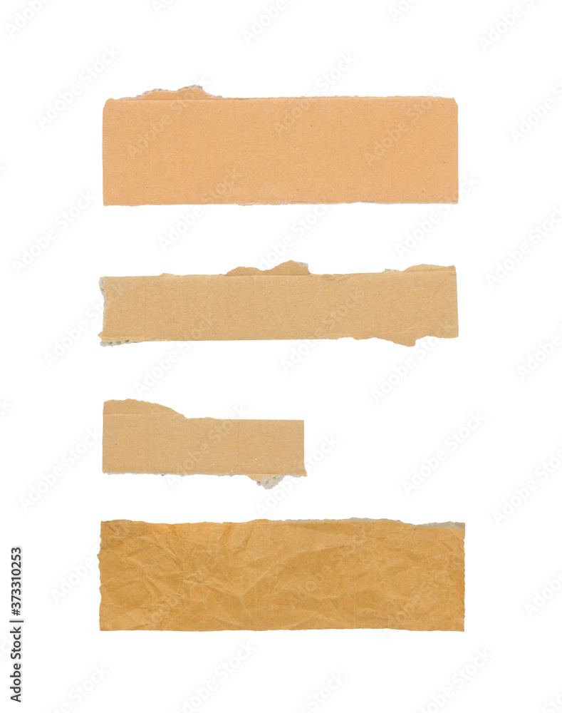 Collection of Recycled paper,crumpled paper,unfolded piece paper on white background