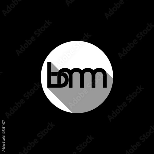 Letter BMM Logo With Creative Circle isolated on dark background