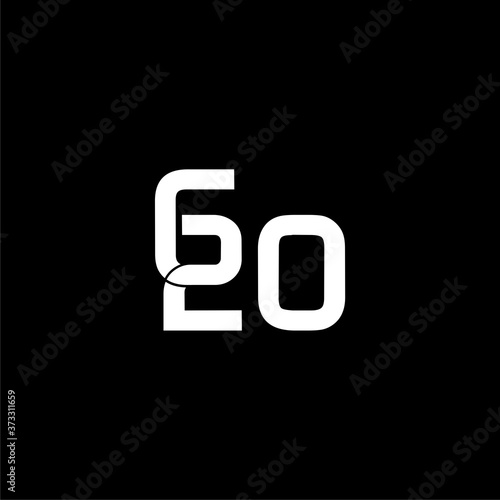 G20 Letter and Number icon isolated on dark background photo