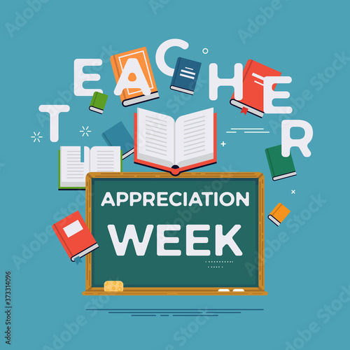 Teacher appreciation week illustration background. Ideal for national teacher appreciation week event banners, posters and social media posts