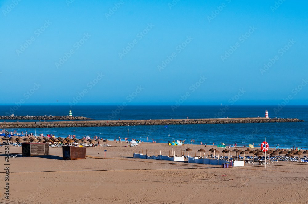 Da Rocha beach. Praia da Rocha is one of the wonders of the Algarve, Portugal, a beach with huge rocks in the water, with cliffs, caves ... Da Rocha beach. Praia da Rocha is one of the wonders of the Algarve, Portugal, a beach with huge rocks in the water, with cliffs, caves ...