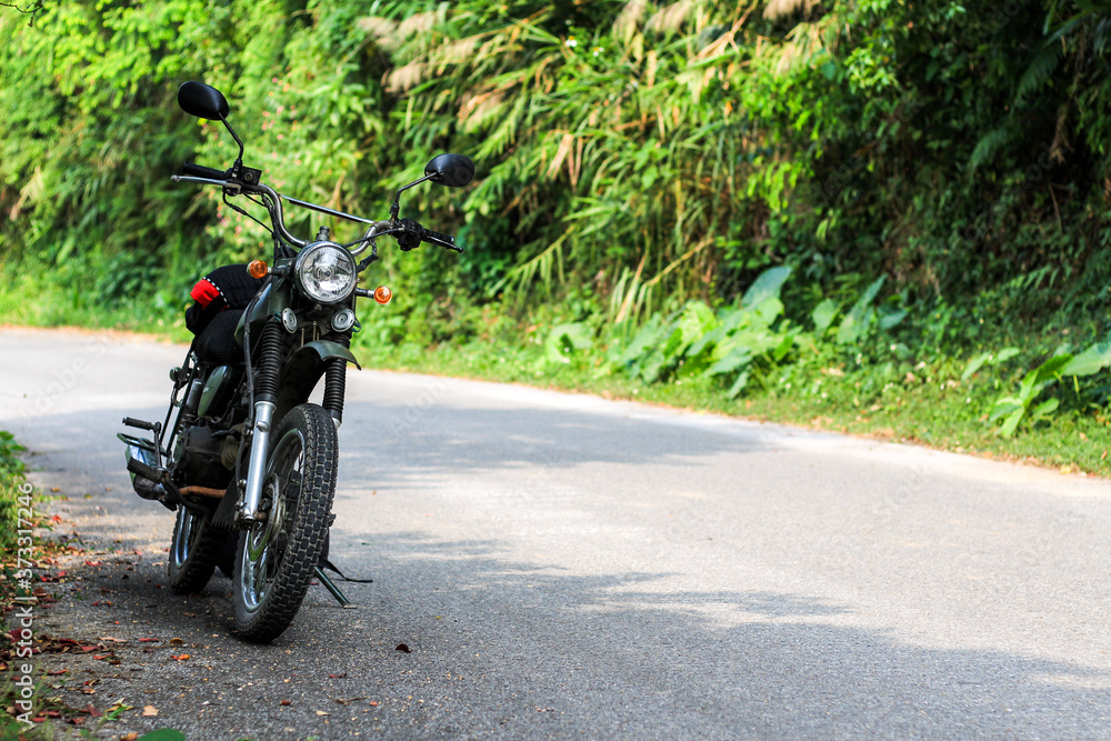 Vintage motorcycle at vietnamese road