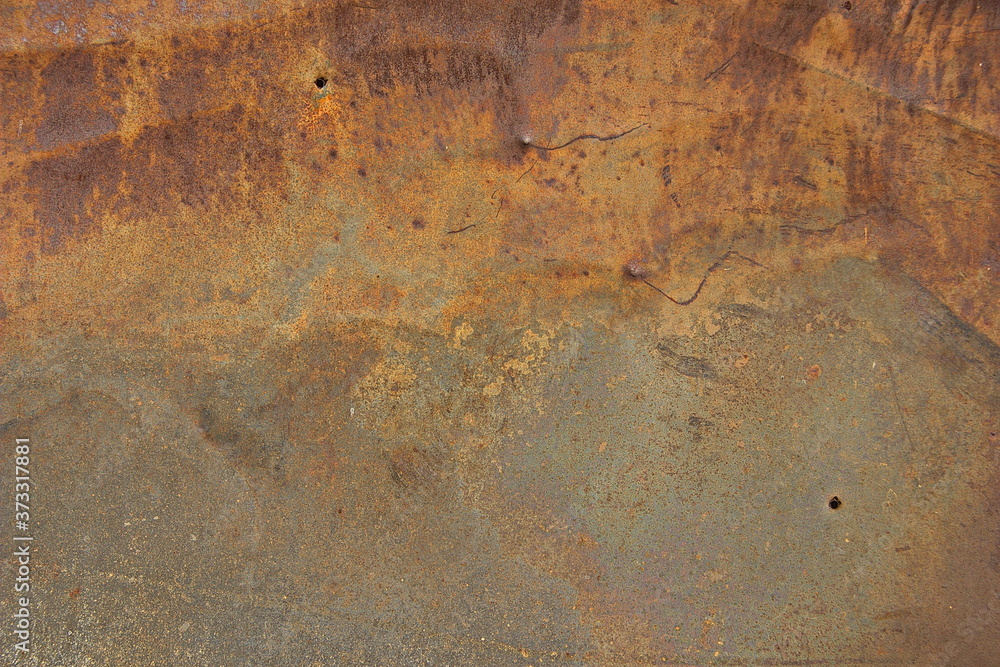 Dark worn rusty metal texture background. Horizontal