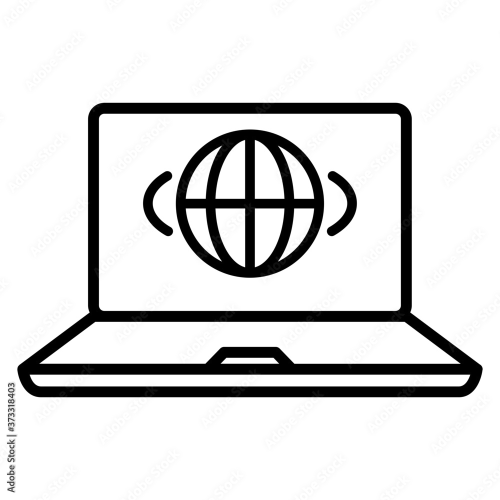 Laptop internet icon Laptop internet icon