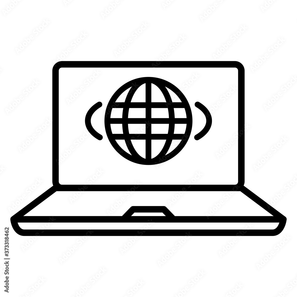 Laptop internet icon Laptop internet icon