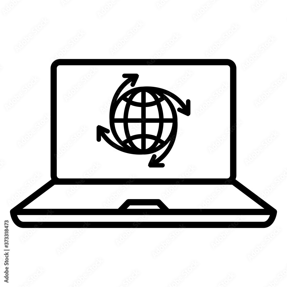 Laptop internet icon Laptop internet icon