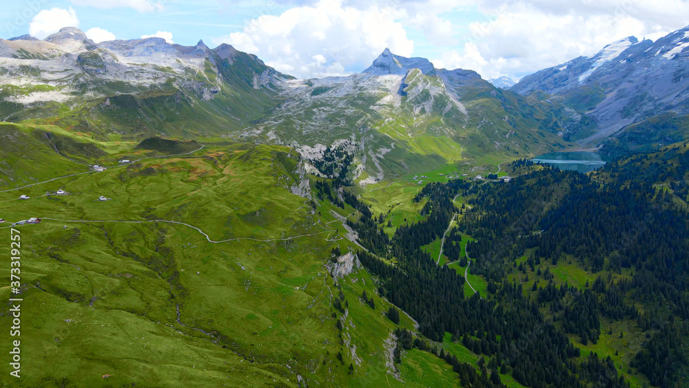 Landscape like a fairy tale - the Swiss Alps with its amazing nature - aerial view - travel photography Landscape like a fairy tale - the Swiss Alps with its amazing nature - aerial view - travel photography