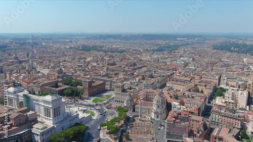 Wallpaper Mural Aerial view of cityscape of Rome, center of "The Eternal City" with historic houses and narrow streets - landscape panorama of Italy from above, Europe Torontodigital.ca