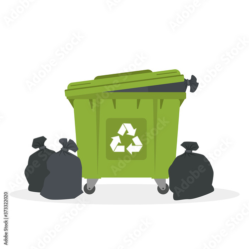 Garbage bin. Ecology and recycle concept.