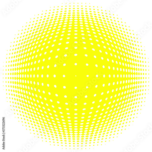 Yellow circle polka dot pop art halftone pattern 