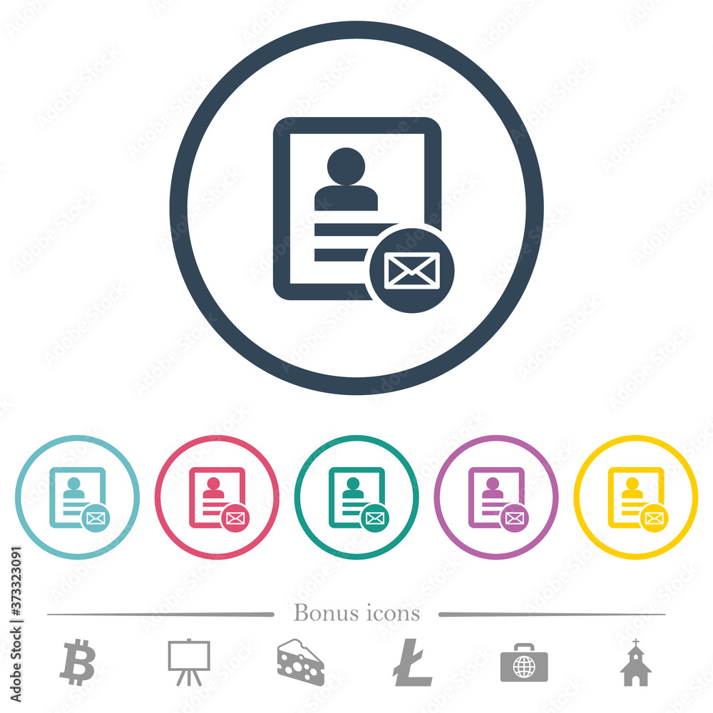 Contact message flat color icons in round outlines Contact message flat color icons in round outlines
