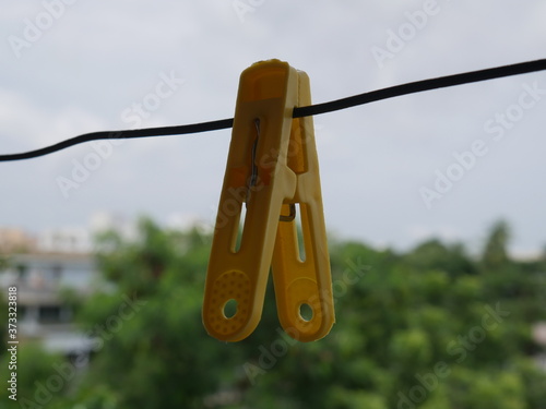 clothespins on rope