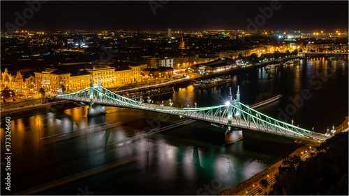 Liberty Bridge   Budapest  Hungary at night