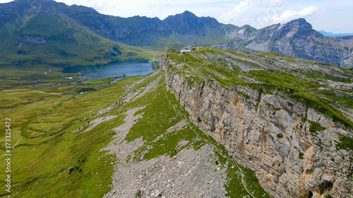 Mount Bonistock in the Swiss Alps - aerial view - travel photography photo