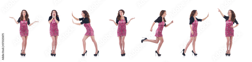 Female model isolated on white Female model isolated on white