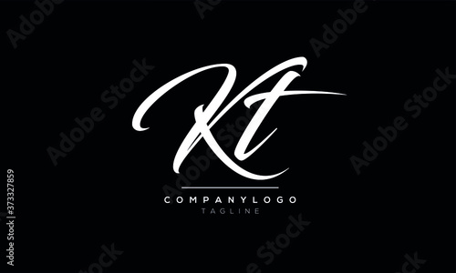 Alphabet letters Initials Monogram KT,TK,K and T