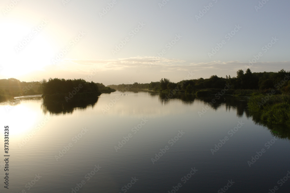 sunrise over the river