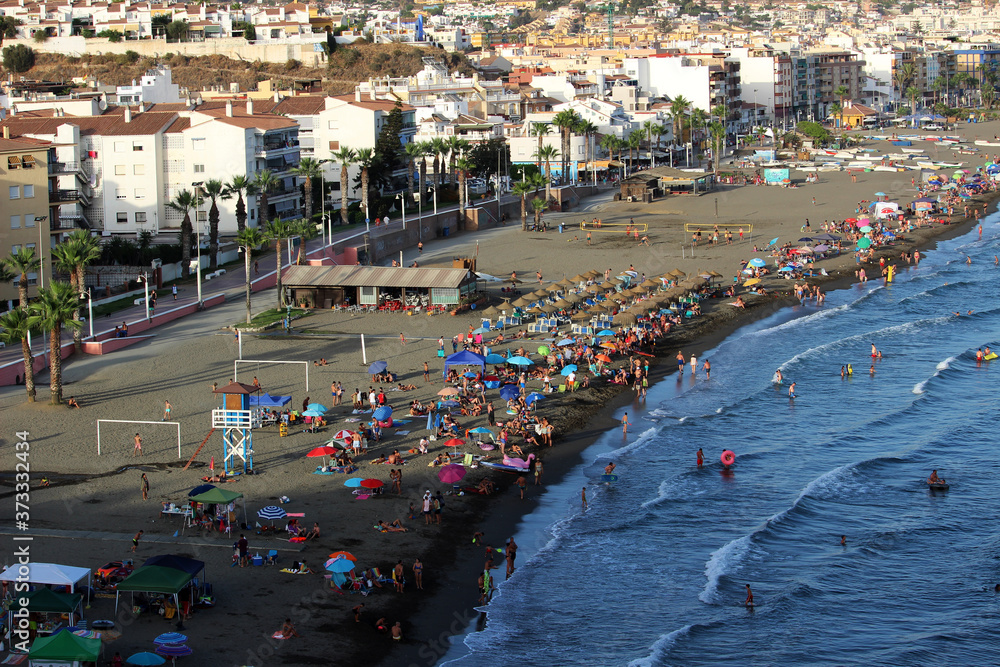 Rincon de la Victoria beach, city in the province of Malaga (Spain)