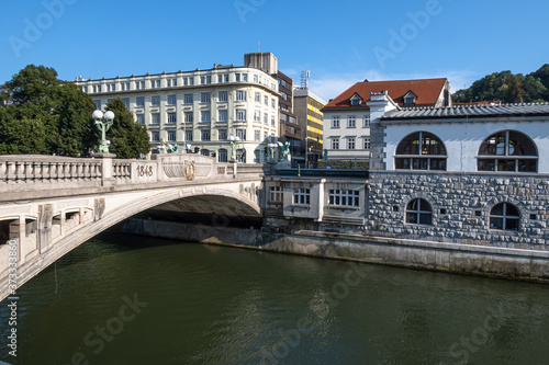 Zmajski most - Dragon Bridge over river Ljubljanica