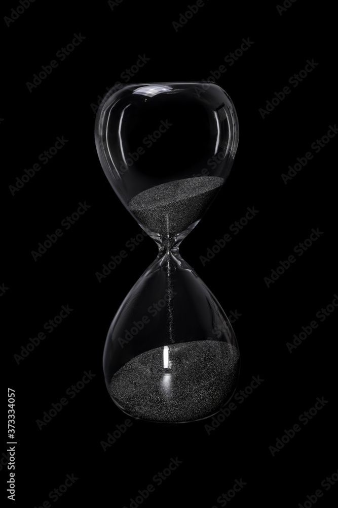 Hourglass isolated on black background Hourglass isolated on black background