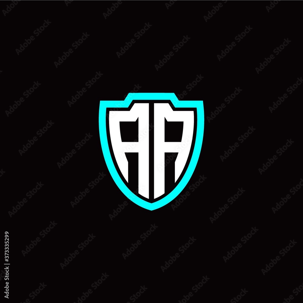 Obraz premium Initial A A letter with shield modern style logo template vector