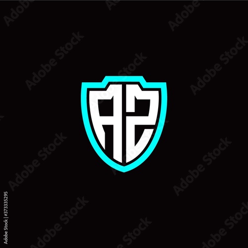 Free Download Initial A Z letter with shield modern style logo template vector - GFXLoad