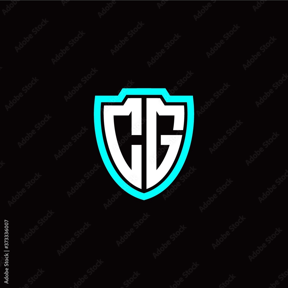 Initial C G letter with shield modern style logo template vector Initial C G letter with shield modern style logo template vector
