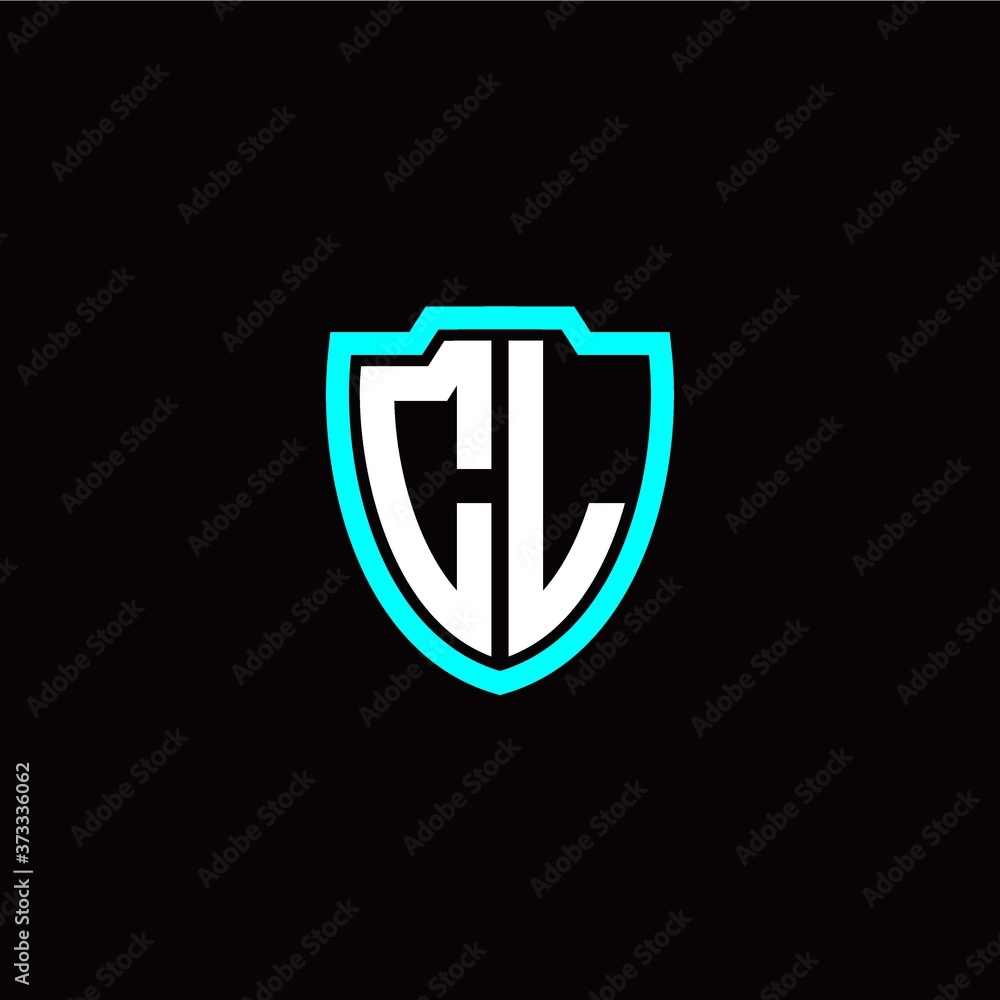 Initial C L letter with shield modern style logo template vector Initial C L letter with shield modern style logo template vector