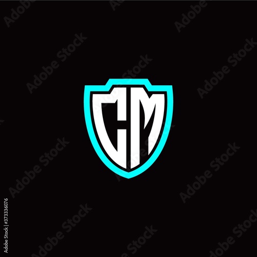 Free Download Initial C M letter with shield modern style logo template vector - GFXLoad