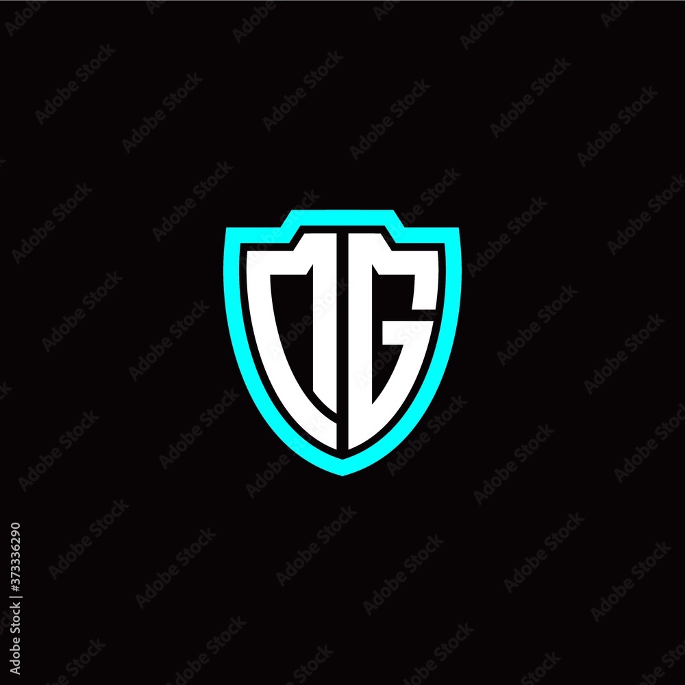 Initial D G letter with shield modern style logo template vector Initial D G letter with shield modern style logo template vector