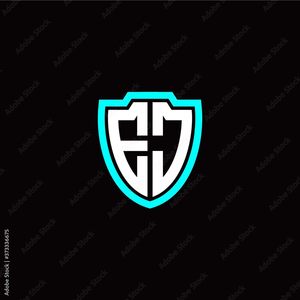 Fototapeta premium Initial E J letter with shield modern style logo template vector