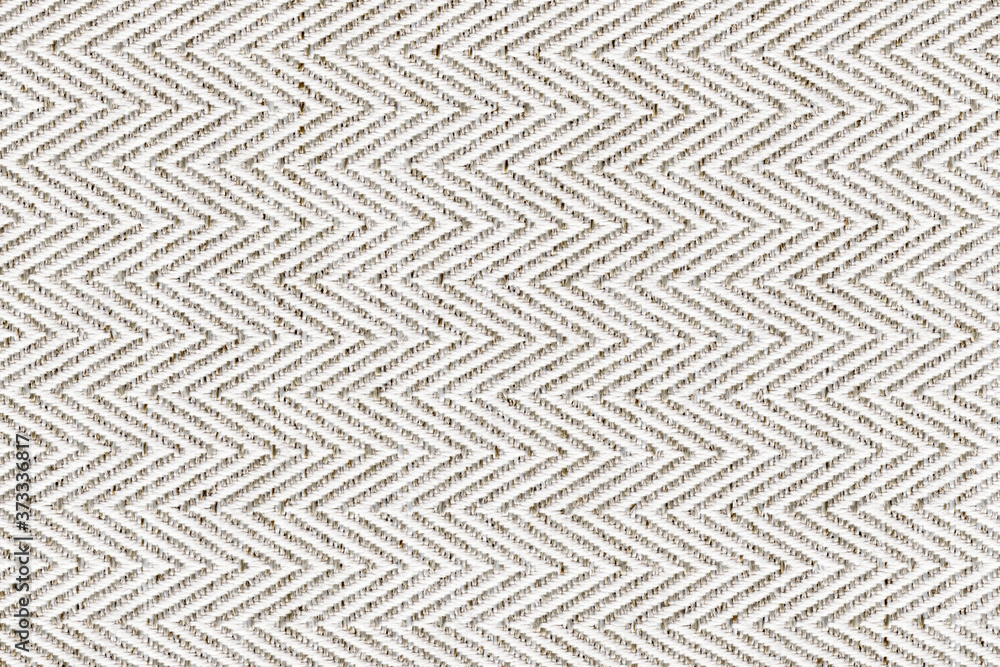 White,beige with brown colors fabric sample Herringbone,zigzag pattern