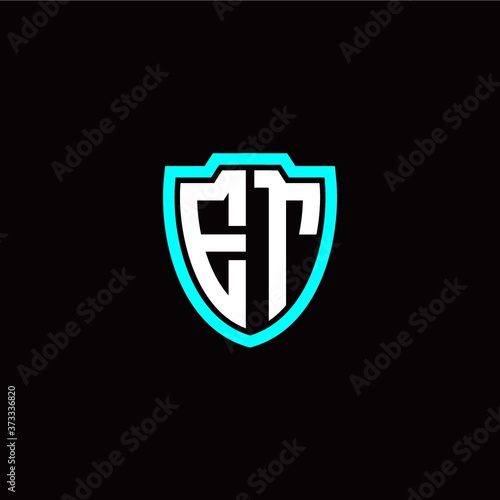 Free Download Initial E T letter with shield modern style logo template vector - GFXLoad