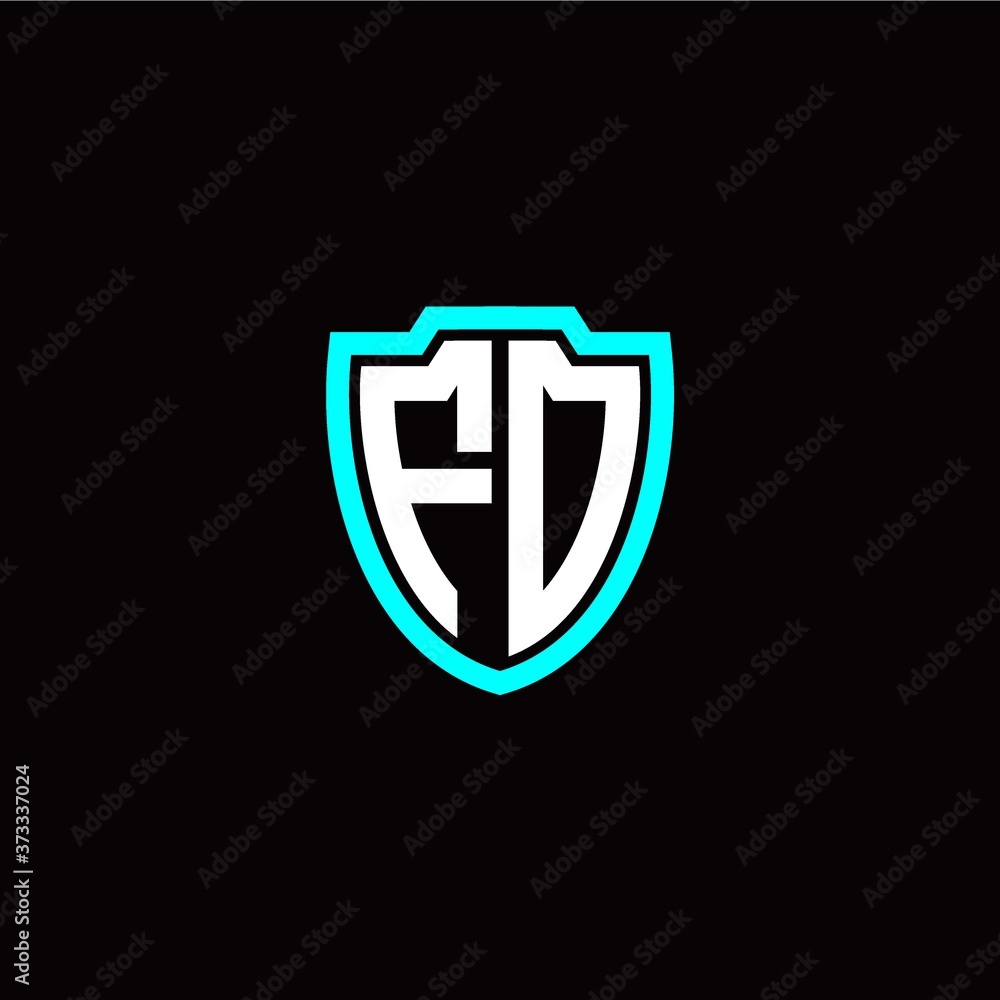 Initial F O letter with shield modern style logo template vector Initial F O letter with shield modern style logo template vector