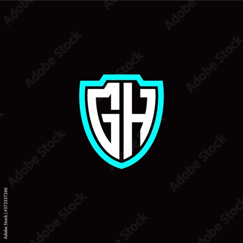 Initial G H letter with shield modern style logo template vector Free Download Initial G H letter with shield modern style logo template vector - GFXLoad