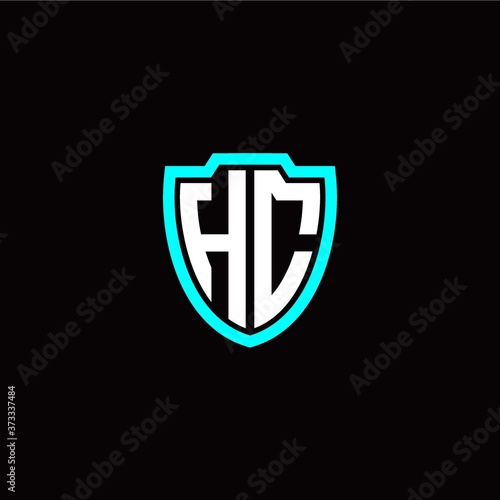 Free Download Initial H C letter with shield modern style logo template vector - GFXLoad
